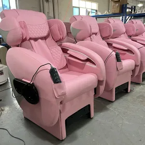 Popular Beauty Nail Salon Furniture No Plumbing Luxury Pink Relax Massage Foot Spa Pedicure Chair With Bowl