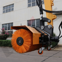 Perceuse de sol Mini Excavateur Skid Steer Loader Brosse Rotative Balai Trottoir Chasse-Neige Balayeuse À Vendre