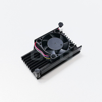 Dissipateur thermique noir Raspberry Pi 5 avec ventilateur de refroidissement en aluminium et plaquettes thermiques – Kit combiné dissipateur thermique et ventilateur en aluminium