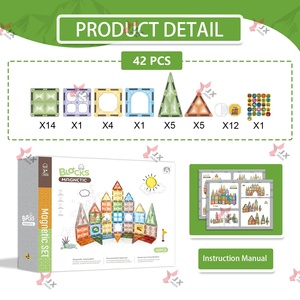 Bloques de Construcción Magnéticos de Plástico Gigantes 3D de 7.5cm, 42 Piezas, Productos 2025, Juguetes Educativos de Construcción, Azulejos Magnéticos de Diamante para Niños - Product Image 6