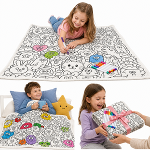<span class=keywords><strong>Manta</strong></span> Lavable para Colorear con Diseño Personalizado, Regalo de Dibujo y Pintura, <span class=keywords><strong>Manta</strong></span> para Colorear DIY con Marcadores, Venta al Por Mayor de Fábrica - Product Image 4