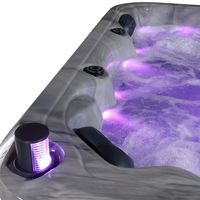 Jacuzzi Cuadrado DEWO para 5 Personas, Spa Exterior con Control Balboa y Luz de Color para una Hidroterapia Confortable