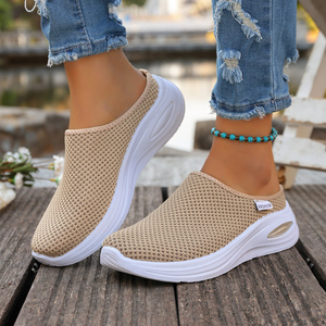 Esenciales para Viajar, Nuevas Pantuflas de Mujer con Parte Superior de Malla Transpirable, Suela Gruesa, Estilo Minimalista Ligero, Temporada de Primavera, PVC - Product Image 4
