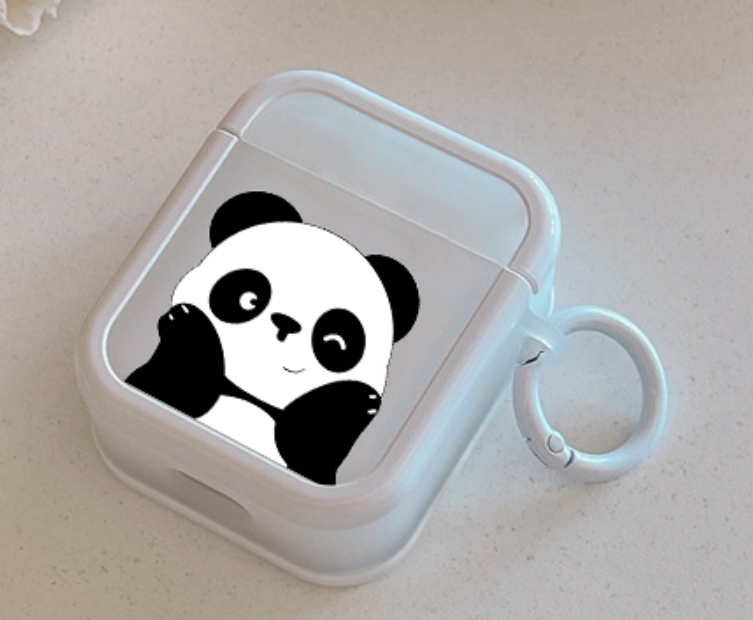 Panda blanc + boucle ronde-01