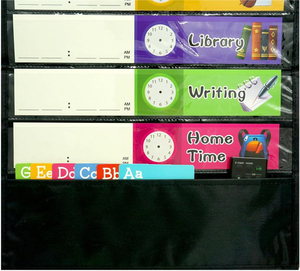 Tabla de Horarios Diarios de Doble Cara Negra con 26 Tarjetas, 13 Colores y 13 Bolsillos Reutilizables en Blanco para la <span class=keywords><strong>Gestión</strong></span> del <span class=keywords><strong>Aula</strong></span> - Product Image 2