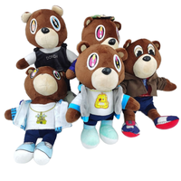 Vente chaude ours en peluche en peluche jouet unisexe doux peluche poupée personnalisée Kanye West ours 26cm de hauteur pour l'obtention du diplôme