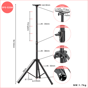 Lebeth SPS-520M Tripod Đứng Hot Bán Bán Sỉ Loa Đứng Hệ Thống Có Thể Điều Chỉnh Di Động Dẫn Loa Đứng Tripod - Product Image 2