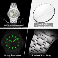 Reloj POEDAGAR 792 para Mujer, Acero Inoxidable, Cuadrado, Moderno, Manecillas Luminosas, Cuarzo, Calendario, Fecha, Semana, Resistente al Agua