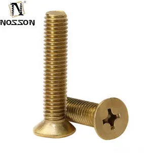 铜螺丝制造商M2-M8黄铜十字沉头机螺丝