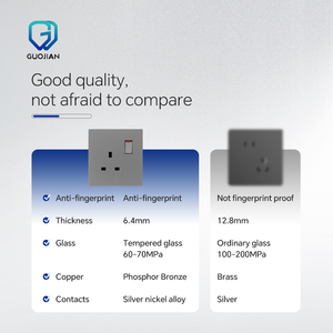 Nhà máy cung cấp t Series da-cảm giác Series <span class=keywords><strong>2</strong></span> <span class=keywords><strong>gang</strong></span> 3 Pin + 2USB MF ổ cắm Đen tường chuyển đổi và ổ cắm với IEC saso - Product Image 5