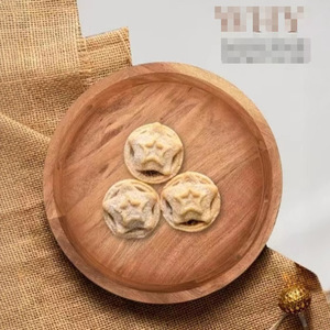 Round Wooden <b>Tea</b> <b>Tray</b> With Handle Coffee Brown Solid Color Hotel Serving <b>Tray</b> For <b>Tea</b> Coffee And Snacks - Product Image 3