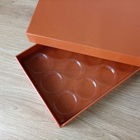 Boîte à chocolat 24 cavités pour emballage de confiserie haut de gamme avec couvercle à fenêtre Boîte cadeau en carton 300g