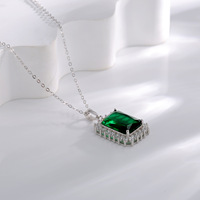 Collier pendentif pour femme en argent sterling S925, nouveau modèle émeraude, chaîne de clavicule haut de gamme, style européen et américain