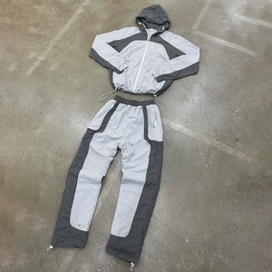 Custom Zipper Nylon <b>Jackets</b> and Nylon <b>Track</b> Pants Two Piece Set Jogging Suit Lightweight Windbreaker Tracksuit Manufacturer - Product Image 1