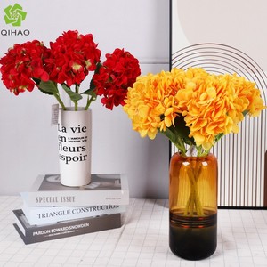 QIHAO Artificial Hydrangea <b>Flowers</b> Plastic PU Silk Natural Touch <b>Single</b> Bundle For Living Room Home Decor - Product Image 3