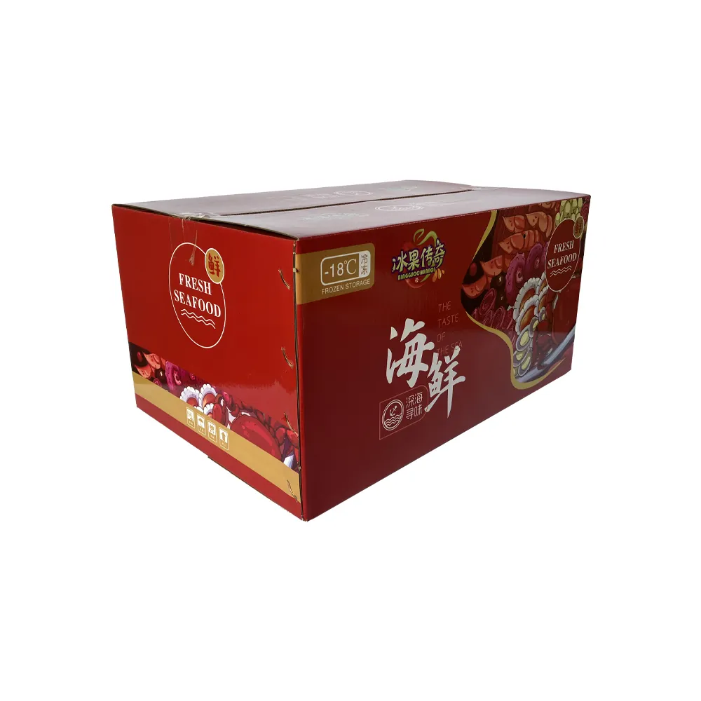 Frozen Chicken Wax Fresh Seafood Lined Packaging Box Frozen Meat Waxed Box