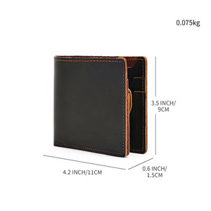 Vintage Short Bifold Leather <b>Wallet</b> Front Coin Pocket Purse Leather <b>Card</b> <b>Holder</b> <b>Wallet</b> Genuine Leather <b>Wallet</b> for Men - Product Image 6