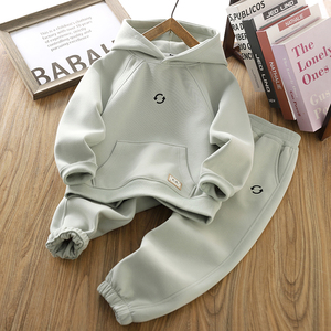 Traje <span class=keywords><strong>de</strong></span> <span class=keywords><strong>ropa</strong></span> deportiva informal para niños <span class=keywords><strong>de</strong></span> primavera y otoño, nuevos pantalones <span class=keywords><strong>de</strong></span> manga raglán con capucha para niños, diseño <span class=keywords><strong>de</strong></span> dos piezas Wei Yi - Product Image 1