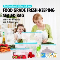Sacs de Conservation Alimentaire Congélation en PEBD avec Fermeture Éclair Coulissante pour Réfrigérateur – Maintien au Frais, Scellés pour Fruits et Légumes