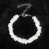 Conjunto de Pulsera y Tobillera Boho Hechos a Mano con Conchas Naturales Puka, Collares Rasta de Conchas Marinas Hawaianas para Mujeres y Hombres
