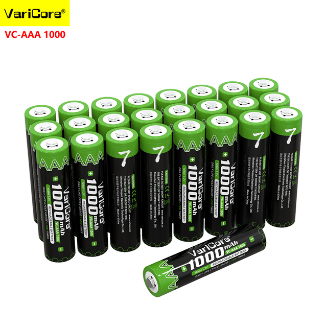 AAA Rechargeable Battery 1.2V NIMH 1000mah for Power Tools Remote Control VariCore AAA Battery