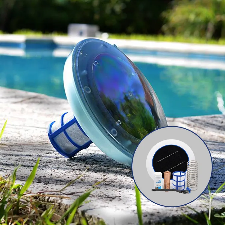 Nouveau design réduire 80% chlore ioniseur solaire pur cuivre piscine nettoyant ioniseur pour parc aquatique