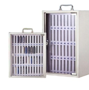 Boîte de rangement pour téléphone portable transparente et verrouillable personnalisable en aluminium 12/24/36 positions de cellules avec poignée et serrure murale - Product Image 1