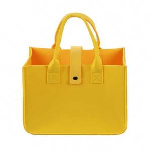 Venta Directa de Fábrica, Bolso Tote de Fieltro de Gran Capacidad, Diseño de Moda para Verano, Invierno y Otoño, con Cierre, Color Liso, Bonito, para Chicas - Product Image 6