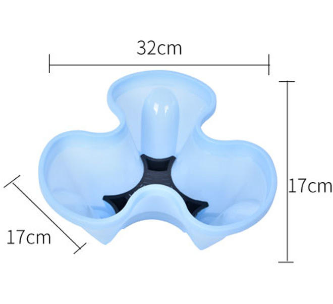 Pot à trois pétales Bleu