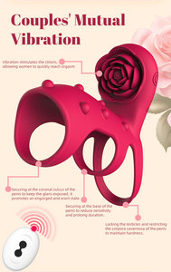 Anneau vibrant à retardement avec télécommande à 9 fréquences, avec picots, vibrateur pour adultes - Product Image 2