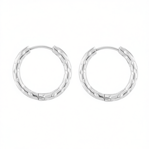 Amy Amy <b>Hoop</b> Earrings 8x18mm <b>Silver</b> Plated Alloy Women's Classic Fashion Jewelry Gift - Product Image 3