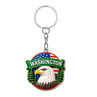 Nouveauté, porte-clés 3D en alliage poli durable, Washington DC, haute qualité, artisanat exquis, souvenir de voyage, décoration de la maison, cadeau