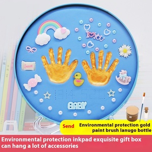 Kit d'empreintes de mains <span class=keywords><strong>et</strong></span> de pieds de bébé en argile souple, tampon encreur parent-enfant, cadre photo pour nouveau-nés <span class=keywords><strong>et</strong></span> nourrissons - Grande Vente - Product Image 6