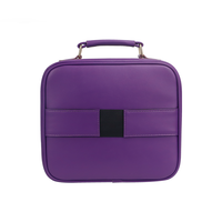Sac cosmétique personnalisé à fermeture éclair avec lumière LED, tissu PU haut de gamme, rangement de maquillage portable pour les voyages