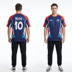 Camiseta de Fútbol Personalizada por Sublimación, Camiseta Deportiva de Secado Rápido para Hombre, Venta al por Mayor, para Entrenamiento de Equipos, con Nombre y Número - Product Image 1