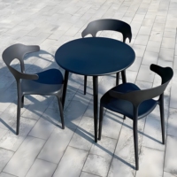 Meubles de terrasse de restaurant en plein air modernes à succès, ensemble de table et de chaises de salle à manger en métal pour hôtel et bar à domicile