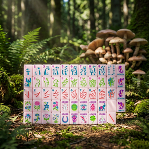 <span class=keywords><strong>Mahjong</strong></span> américain moderne de luxe en acrylique rose, ensemble de 160 tuiles, couleur personnalisée, durable, écologique, pliable, portable, pour 4 joueurs - Product Image 1