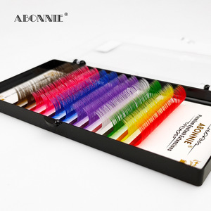 Abonnie Eyelash Extensions 0.07 C <b>D</b> Mixed Colors 10-15mm Premium Soft Single Strand Manual Crafted - Product Image 4