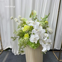 Arrangement floral de mariage fait main, bouquet de lys calla artificiels, rose blanche, rose verte, hortensia, boule de fleurs de 50 cm, centre de table