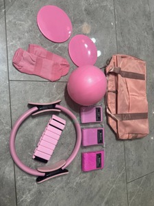 Pilates Accessories <b>Dumbbell</b> Training Yoga Fitness Pilates Silicone Weight Ring Kit Pilates Unisex Pink Accessories Kit - Product Image 2