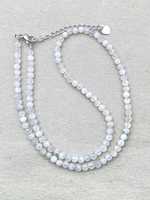 Collier ras du cou en aquamarine, bijou délicat en pierres précieuses, perles micro-facettées, cristal, minimaliste, tendance, pour soirée, petite pierre précieuse