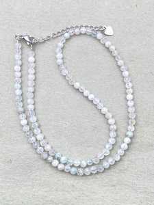 Collar de Aguamarina, Joyería Delicada con Piedras Preciosas, Cuentas Microfacetadas, Collar de Cristal, Joyería Minimalista, Collar con Piedras Preciosas Pequeñas - Product Image 5