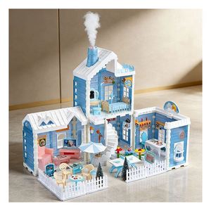 Kit de Casa de Muñecas de Plástico Personalizado con Muebles en Miniatura, Ventanas, Puertas, Luces, Regalo Creativo para Niños, Adultos y Coleccionistas - Product Image 4