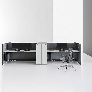 Escritorio de oficina de diseño moderno Particiones Fabricantes de cubículos Estación de <span class=keywords><strong>trabajo</strong></span> de centro de llamadas para 4 personas Fácil montaje - Product Image 2