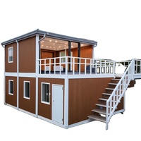 Maison préfabriquée modulaire en conteneur avec structure en acier galvanisé, design moderne imperméable pour bureaux et villas