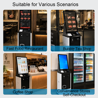 Kiosque de commande automatique tout-en-un, logiciel interactif de commande sans argent liquide et avec paiement en espèces pour les restaurants à service rapide