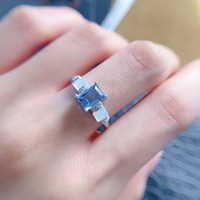 Wholesale Hot Sale 925 Sterling Silver Natural London Topaz Vintage Classic Fine Fashion Custom Women Ring for Daily Commuting