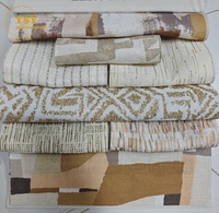Tissu Jacquard Brodé pour Rideaux, Motif Artistique, Aspect Lin, Grammage Lourd, Vendu au Mètre pour Canapé, Rideau, Coussin