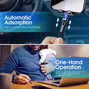 Bán buôn magnetics 3in1 540 độ miễn phí Rotation Magnetic cho iPhone sạc USB dữ liệu Sạc Cáp nam châm - Product Image 3