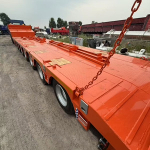 Semirimorchio a collo di cigno staccabile 100ton per il trasporto di attrezzature pesanti rampa idraulica letto basso per escavatore - Product Image 4